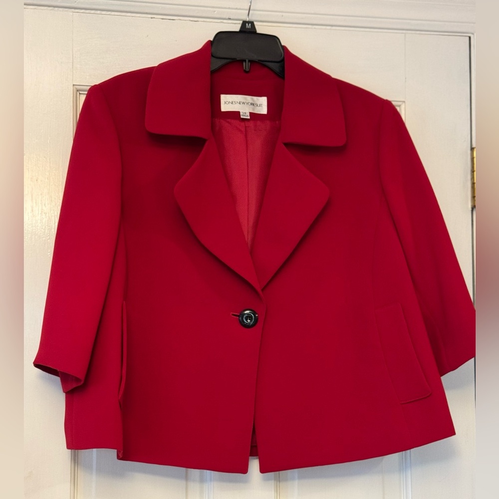 Jones New York Women's Vibrant Red Blazer